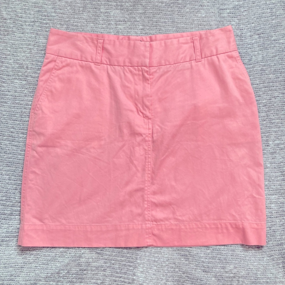 Vineyard Vines Coral Pink Cotton Mini Skirt Size 8 Preppy Coastal Country Club